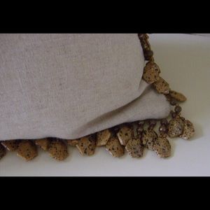 Leopard Beaded Throw Pillow / Animal Print / Exotic / Home Decor